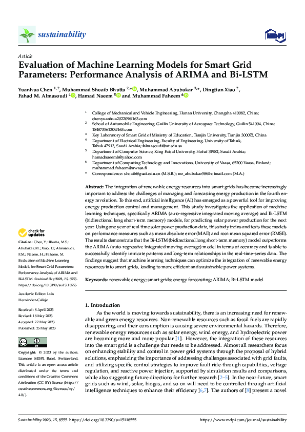 (PDF) Evaluation of Machine Learning Models for Smart Grid Parameters ...