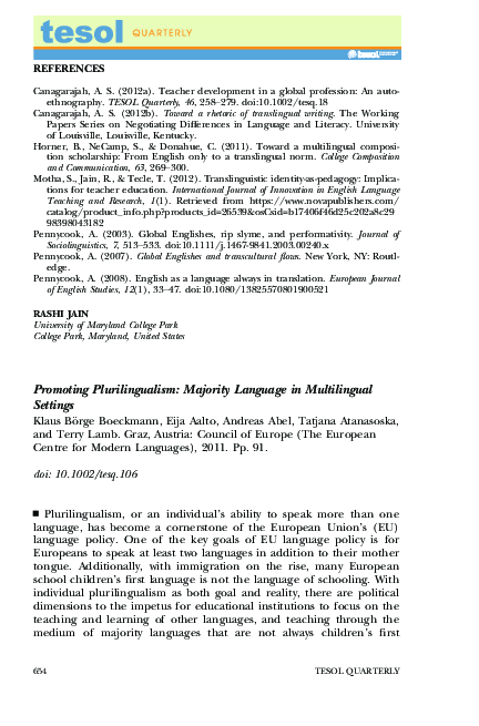 (PDF) Teacher Development in a Global Profession: An Autoethnography