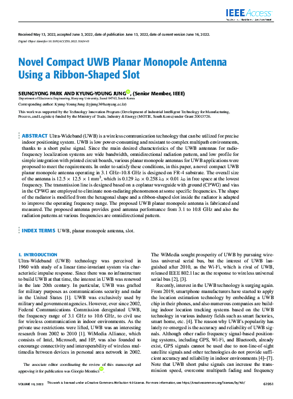 (PDF) Novel Compact UWB Planar Monopole Antenna Using a Ribbon-Shaped Slot