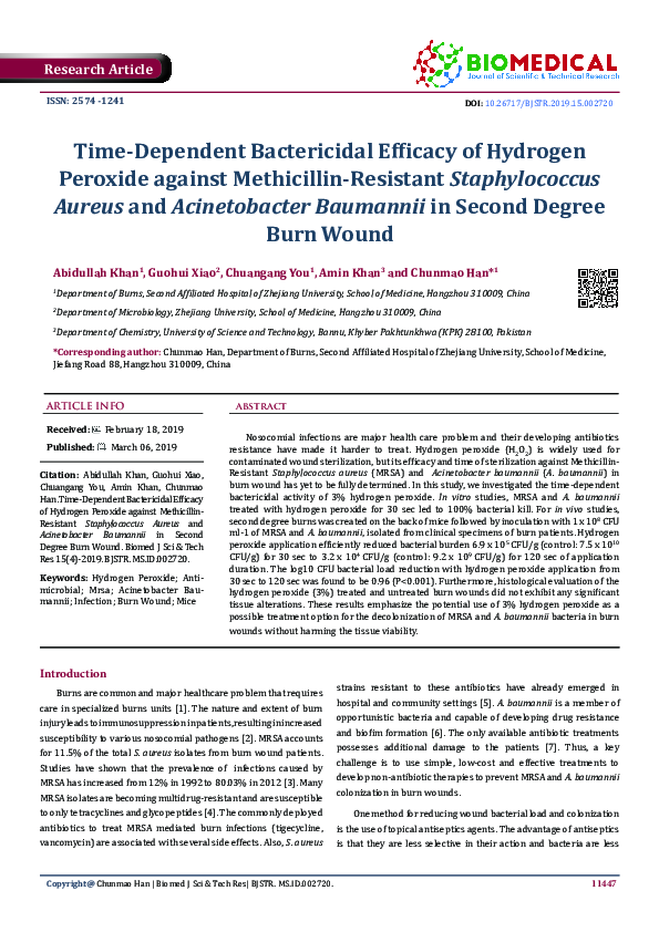 (PDF) Time-Dependent Bactericidal Efficacy of Hydrogen Peroxide against ...