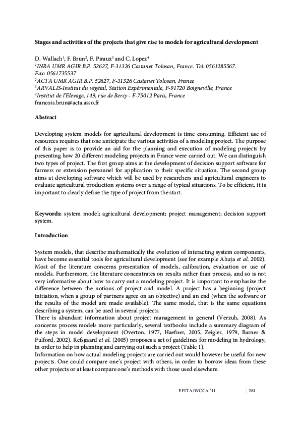(PDF) Stages and activities of the projects that give rise to models ...