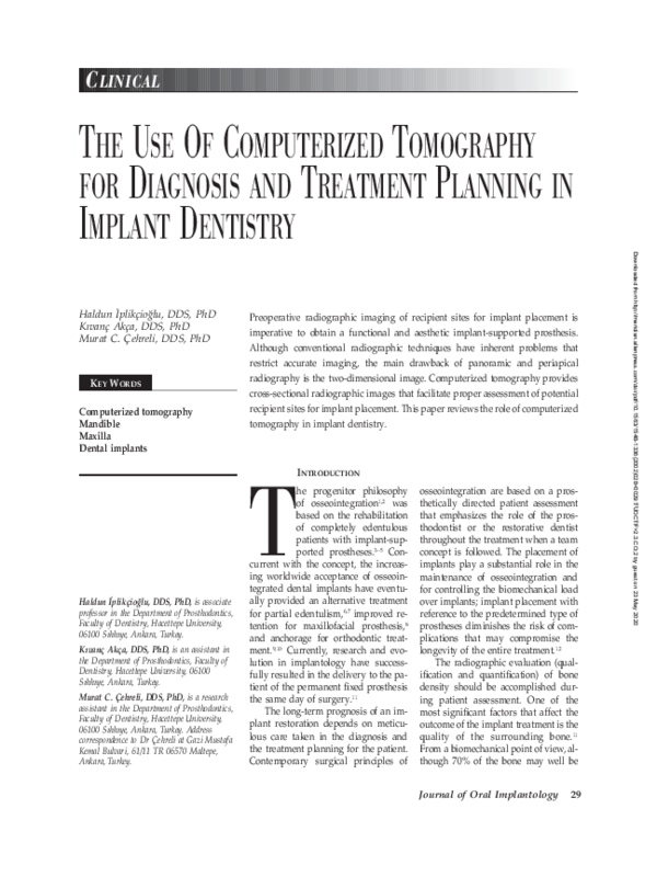 (PDF) The Use Of Computerized Tomography for Diagnosis and Treatment ...