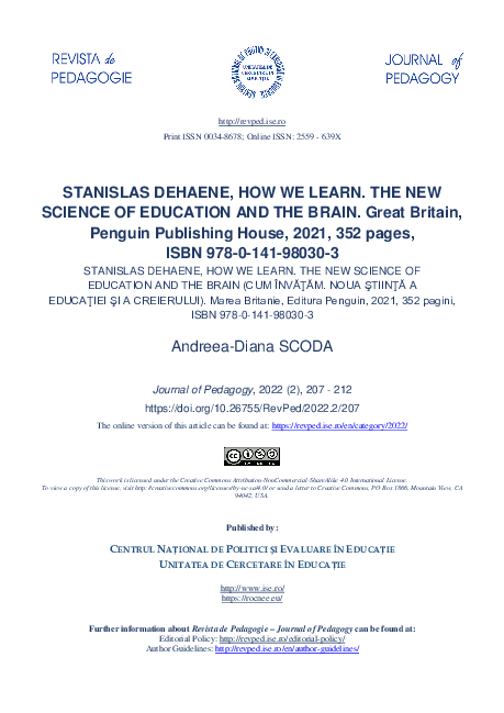 (PDF) STANISLAS DEHAENE, HOW WE LEARN. THE NEW SCIENCE OF EDUCATION AND ...
