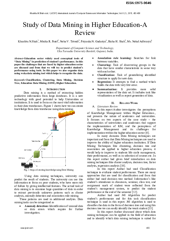 (PDF) Study of Data Mining in Higher Education-A Review