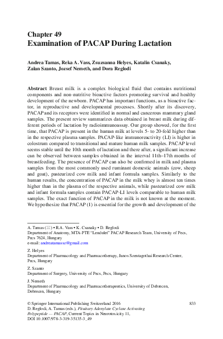 (PDF) Examination of PACAP During Lactation