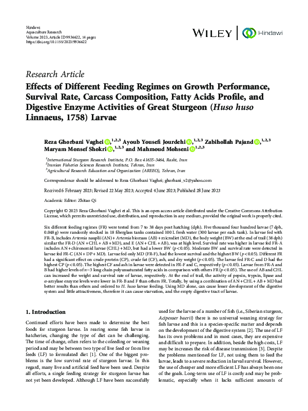 (PDF) Effects of Different Feeding Regimes on Growth Performance ...