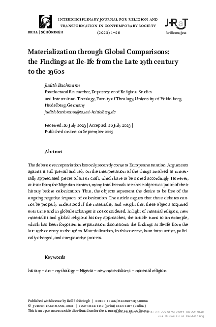 (PDF) Materialization through Global Comparisons: the Findings at Ile ...