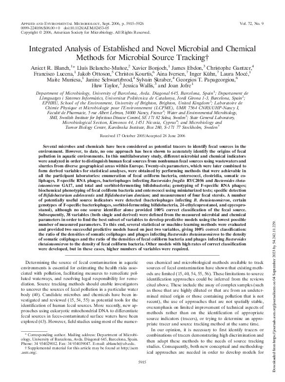 (PDF) Integrated Analysis of Established and Novel Microbial and ...