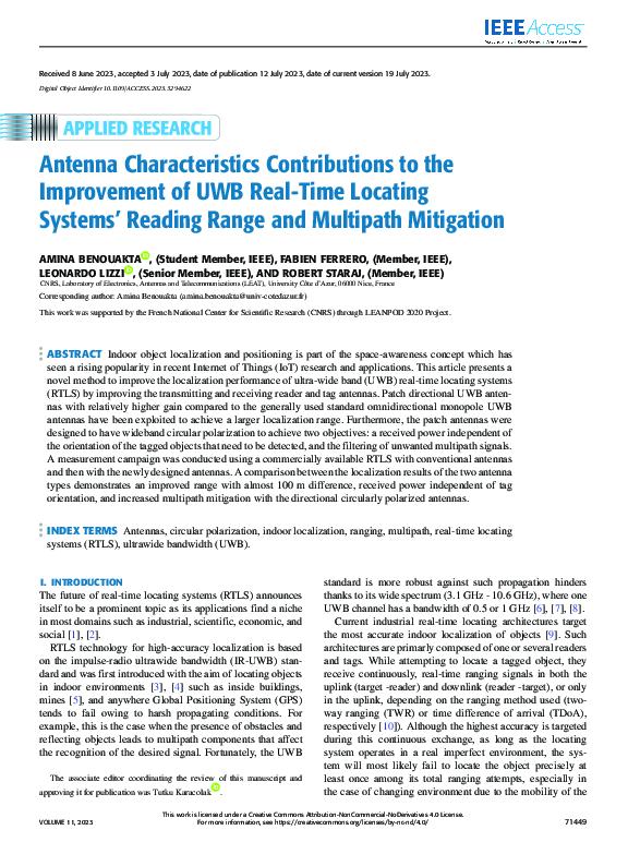 (PDF) Antenna Characteristics Contributions to the Improvement of UWB ...