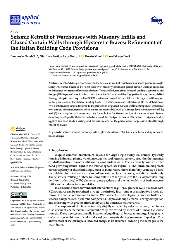 (PDF) Seismic Retrofit of Warehouses with Masonry Infills and Glazed ...