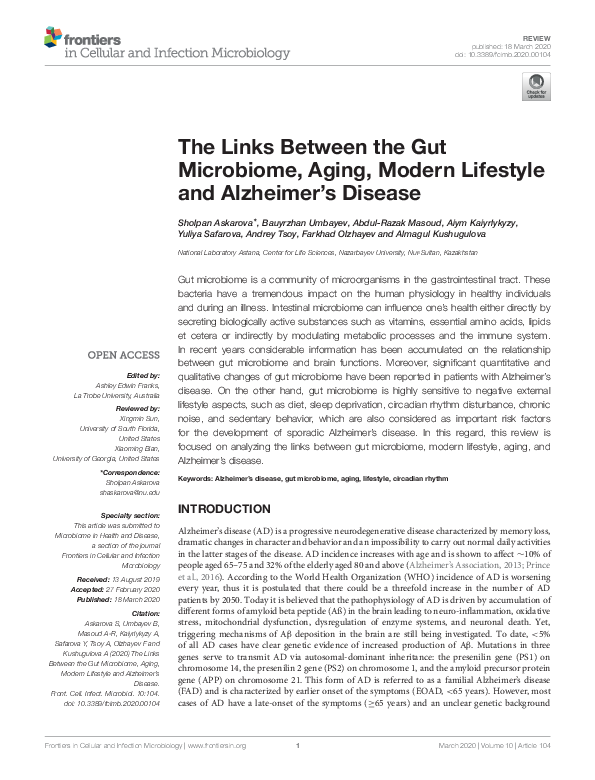 (PDF) The Links Between the Gut Microbiome, Aging, Modern Lifestyle and ...