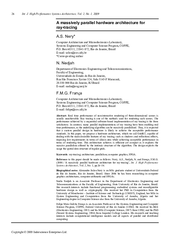(PDF) A massively parallel hardware architecture for ray-tracing