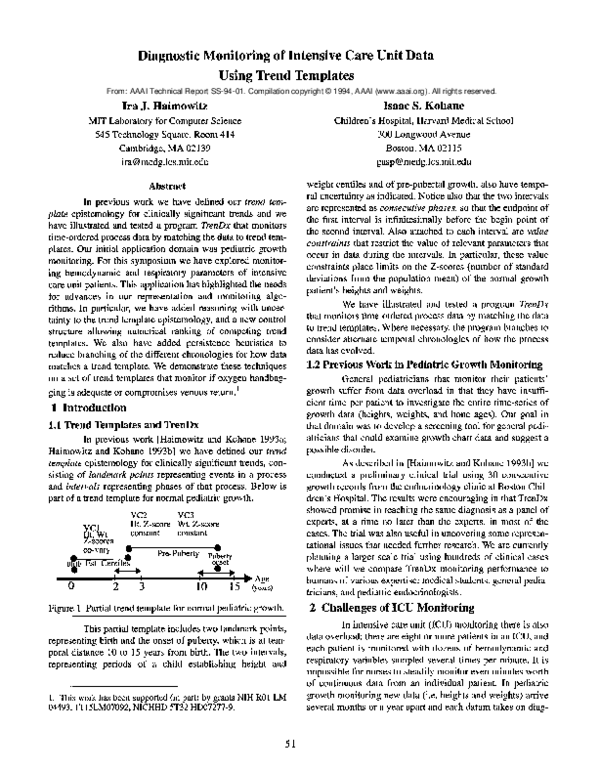 (PDF) Diagnostic Monitoring of Intensive Care Unit Data Using Trend ...