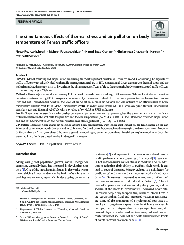 (PDF) The simultaneous effects of thermal stress and air pollution on ...
