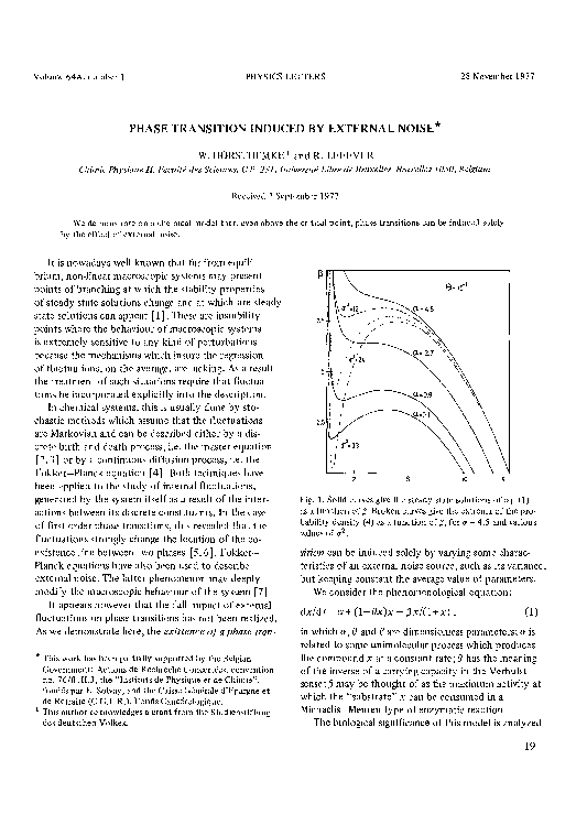 (PDF) Phase transition induced by external noise