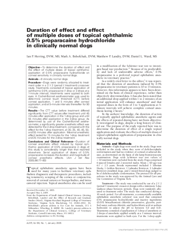 (PDF) Duration of effect and effect of multiple doses of topical ...