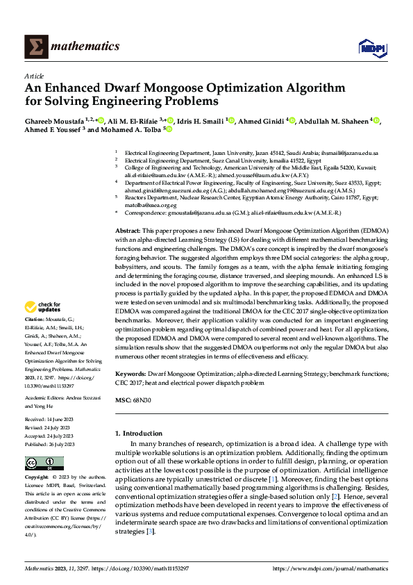 (PDF) An Enhanced Dwarf Mongoose Optimization Algorithm for Solving ...