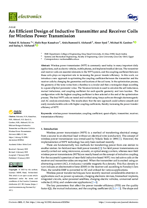 (PDF) An Efficient Design of Inductive Transmitter and Receiver Coils ...
