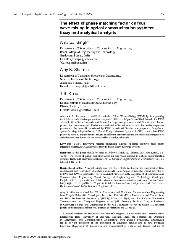 (PDF) The effect of phase matching factor on four wave mixing in ...