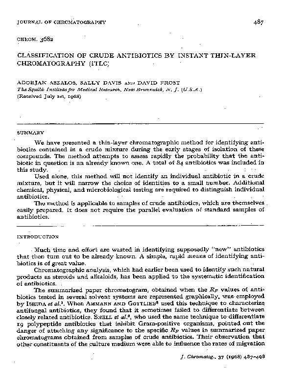 (PDF) Classification of crude antibiotics by instant thin-layer ...