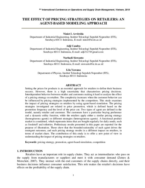 (PDF) The Effect of Pricing Strategies on Retailers: An Agent-Based ...