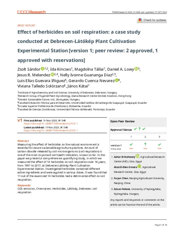 (PDF) Effect of herbicides on soil respiration: a case study conducted ...