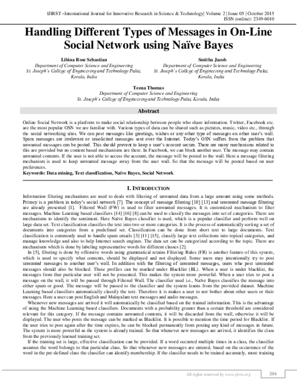 (PDF) Handling Different Types of Messages in On-Line Social Network ...