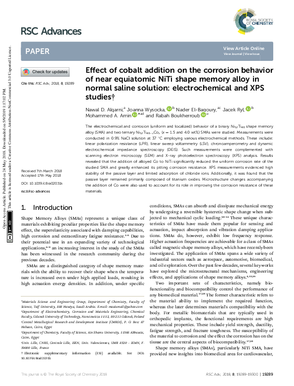 (PDF) Effect of cobalt addition on the corrosion behavior of near ...
