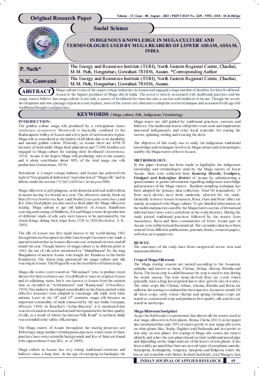 (PDF) Indigenous knowledge in muga culture and terminologies used by ...