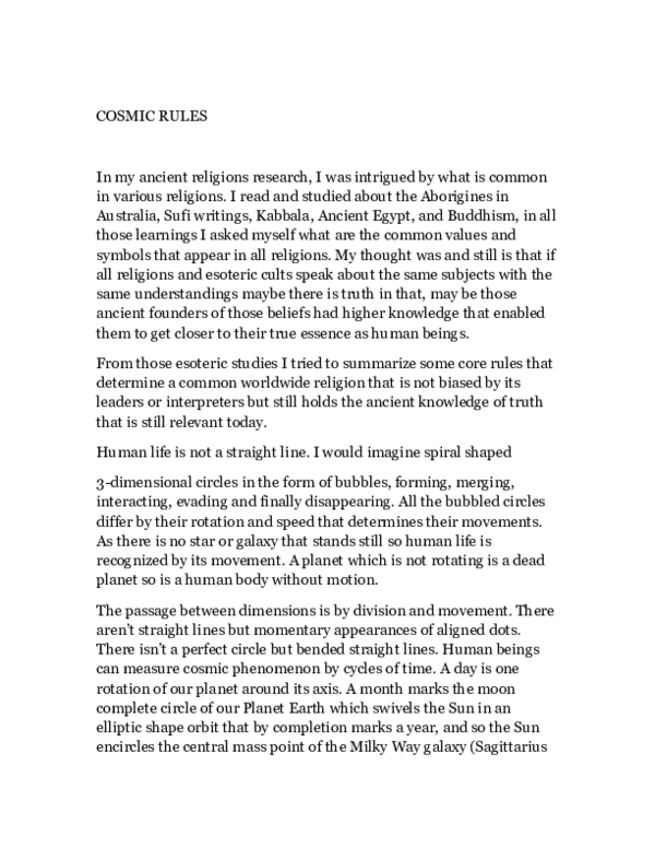 (DOC) Cosmic rules