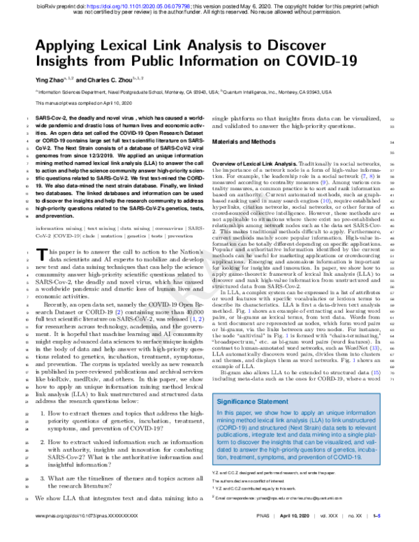 (PDF) Applying Lexical Link Analysis to Discover Insights from Public ...