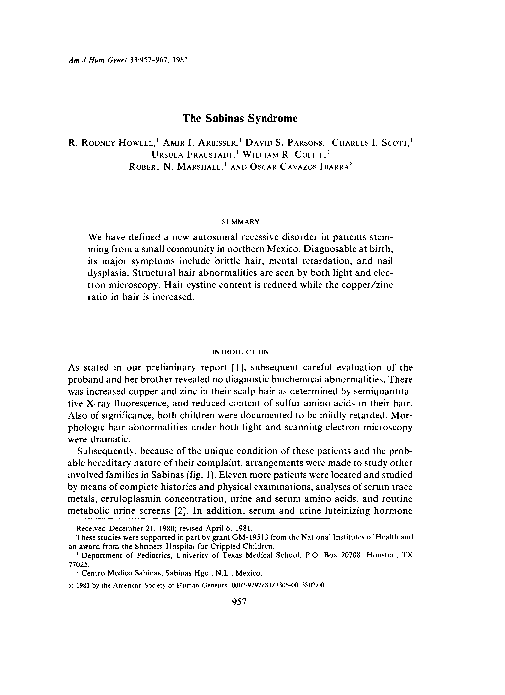 (PDF) The Sabinas syndrome Rodney Howell Academia.edu