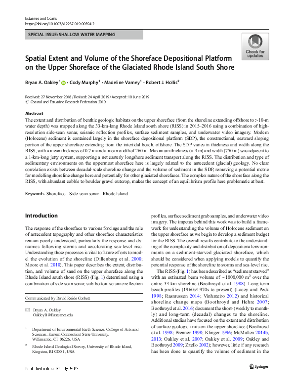 (PDF) Spatial Extent and Volume of the Shoreface Depositional Platform ...