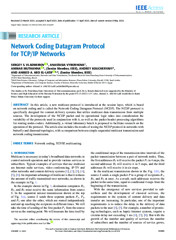 (PDF) Network Coding Datagram Protocol for TCP/IP Networks