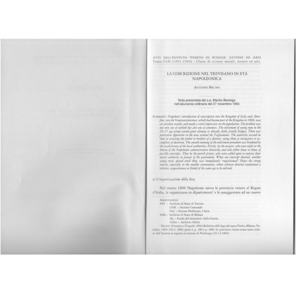 (PDF) La Coscrizione nel Trevisano in Età napoleonica
