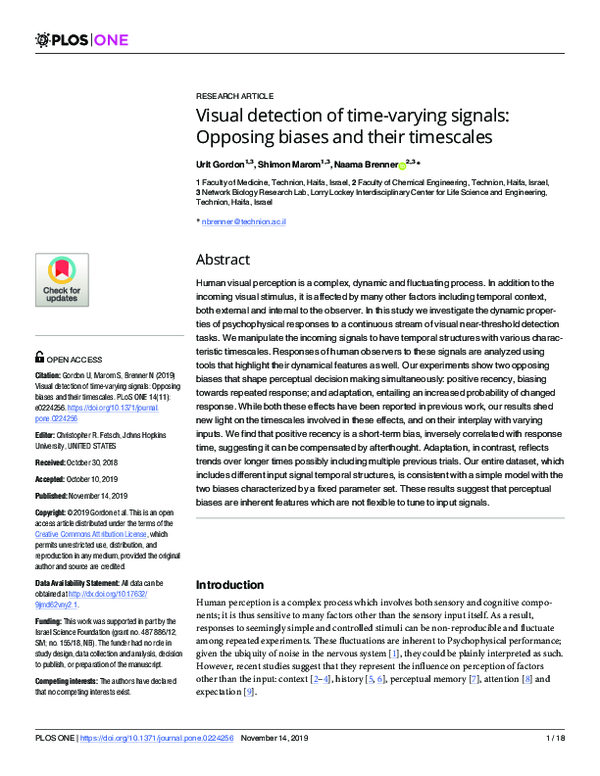 (PDF) Visual detection of time-varying signals: Opposing biases and ...