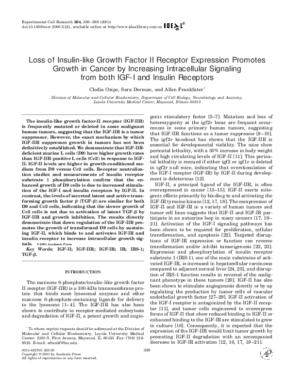 (PDF) Loss of Insulin-like Growth Factor II Receptor Expression ...