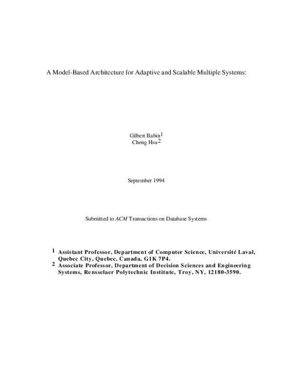 (PDF) A Model-Based Architecture for Adaptive and Scalable Multiple Systems