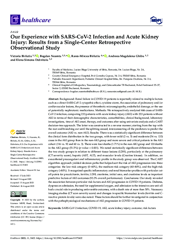 (PDF) Our Experience with SARS-CoV-2 Infection and Acute Kidney Injury ...