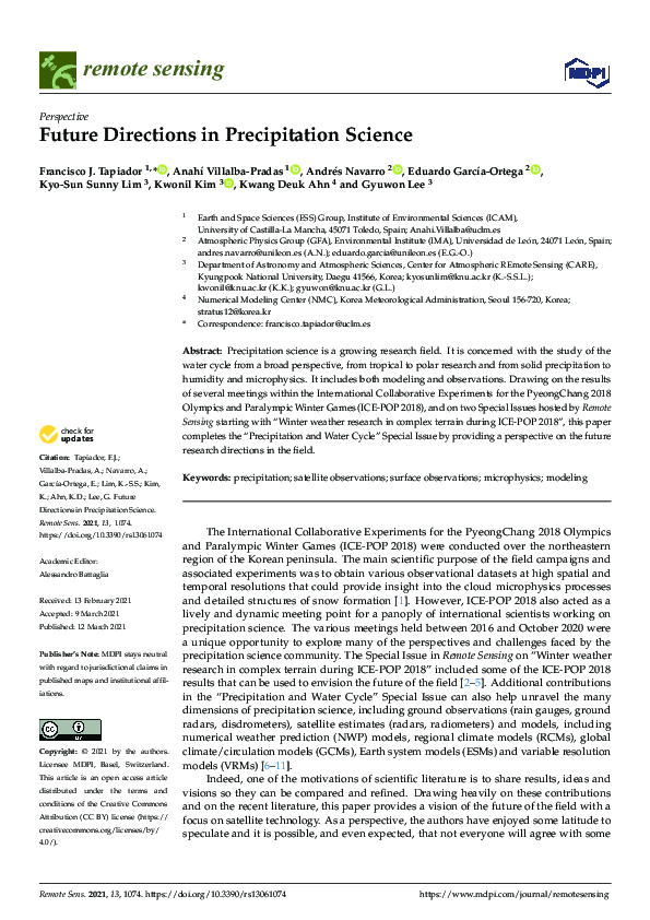 (PDF) Future Directions in Precipitation Science