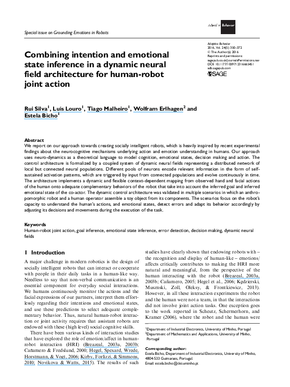 (PDF) Combining intention and emotional state inference in a dynamic ...