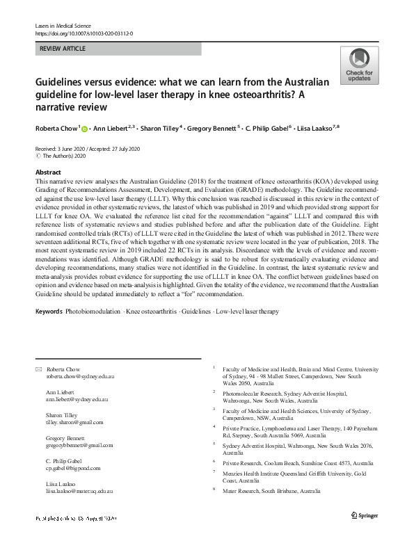 (PDF) Guidelines versus evidence what we can learn from the Australian