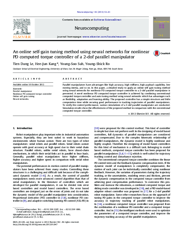(PDF) An online self-gain tuning method using neural networks for ...