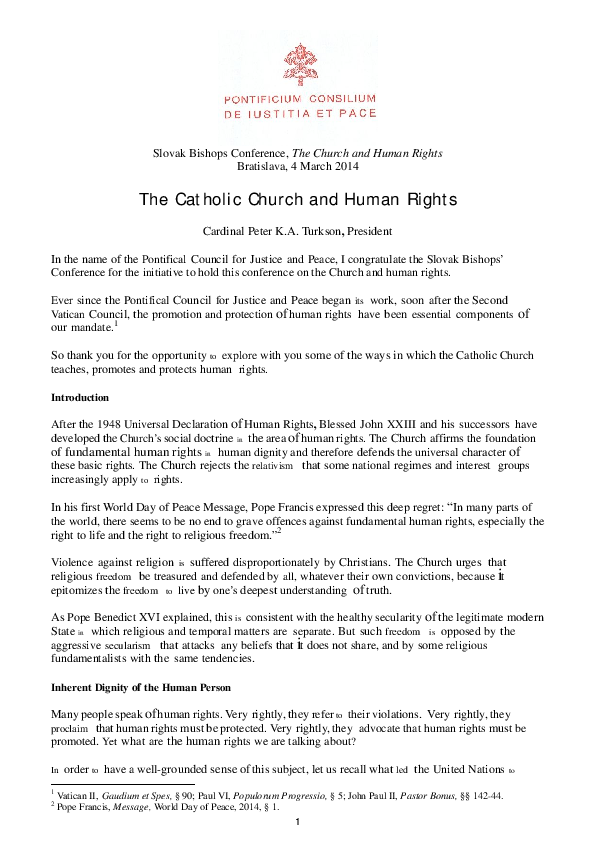 (PDF) The Catholic Church and human rights