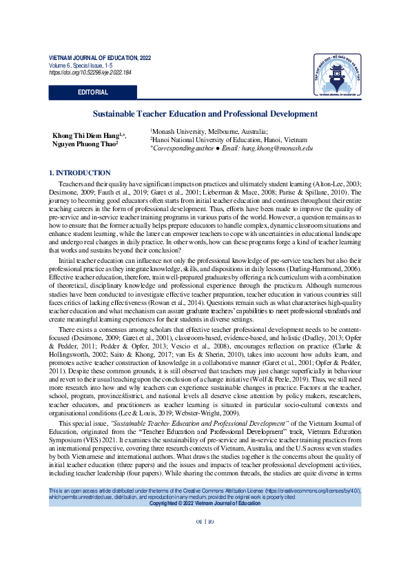 (PDF) Sustainable Teacher Education and Professional Development