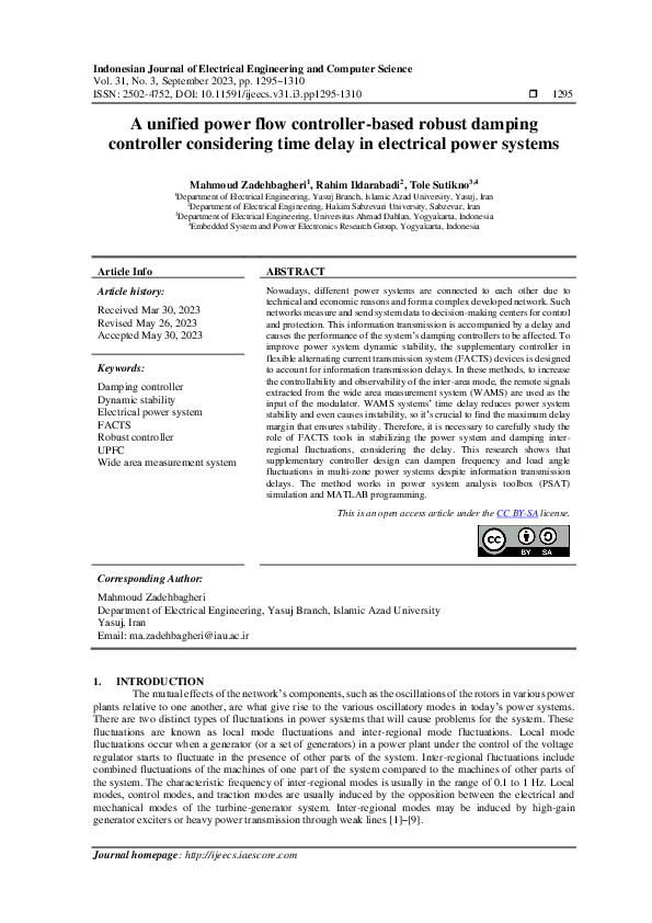 (PDF) A unified power flow controller-based robust damping controller ...