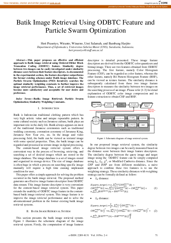 (PDF) Batik Image Retrieval Using ODBTC Feature and Particle Swarm ...
