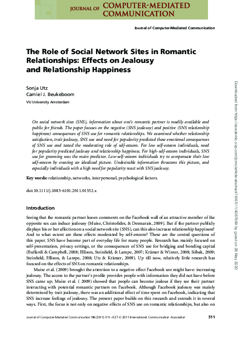 (PDF) The Role of Social Network Sites in Romantic Relationships ...