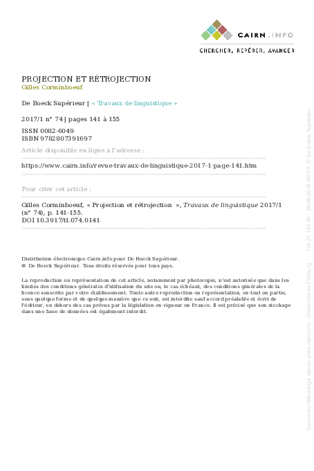 (PDF) Projection et rétrojection
