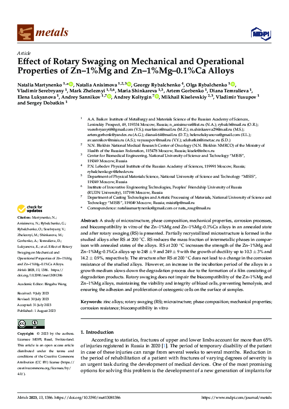 (PDF) Effect of Rotary Swaging on Mechanical and Operational Properties ...
